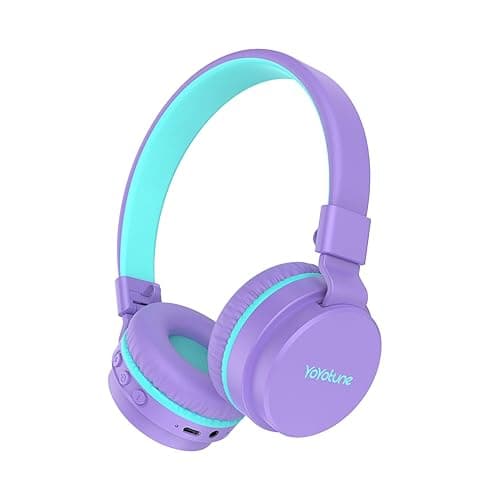 Kinder-Bluetooth-Kopfhörer, leicht, kabellos, 85/94 dB sichere Lautstärke, 40 Stunden Spielzeit, schnelles Aufladen, Bluetooth 5.3, Over-Ear-Kopfhörer, integriertes Mikrofon für Schule/Tablet/Reisen