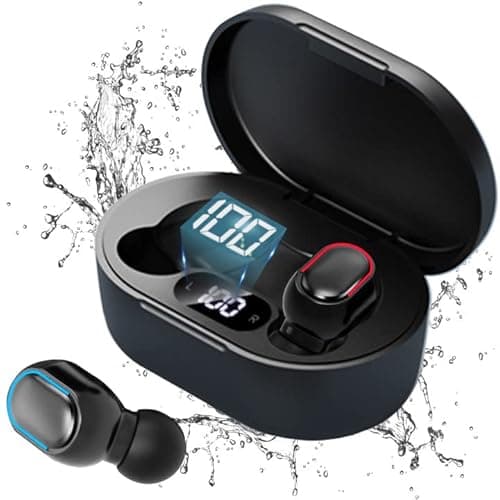 Bluetooth-Kopfhörer, kabellos, Stereo, 5.0, integrierte Ohrhörer, HD Mic, kabelloses Bluetooth-Headset und LED-Display, IPX7, wasserdicht, USB, Schnellladung für iOS Android Telefon