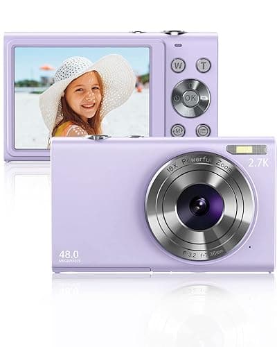 Zostuic Digitalkamera, 1520P Autofokus-Kompaktkamera FHD 48 MP Fotokamera Vlogging-Kamera mit 2,8-Zoll-Bildschirm, 32 GB Speicherkarte, 16-facher Digitalzoom, tragbare Minikamera für Kinder, Jugendlic