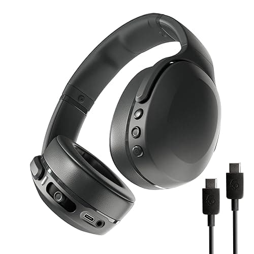 Skullcandy Crusher Evo Wireless Bluetooth-Kopfhörer mit zusätzlichem USB-C-Ladekabel, multisensorischem Bass, schallisolierender Over-Ear-Passform, 40 Stunden Akkulaufzeit - Schwarz