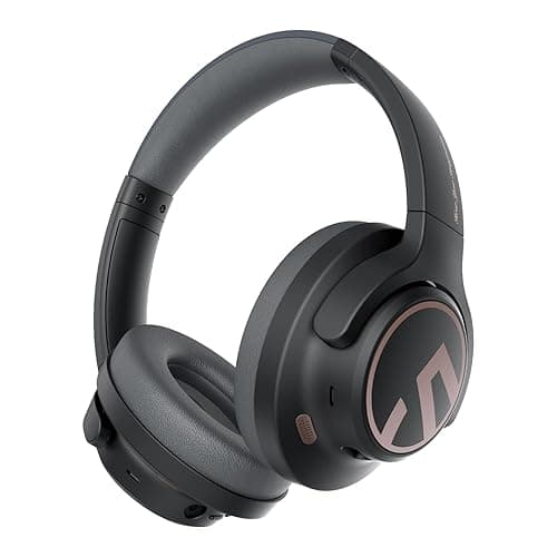 SoundPEATS Space Over-Ear Bluetooth Kopfhörer Kabellose 5.3, Hybrid Active Geräuschisolierung, ENC-Mikrofone, Faltbare Design, 40mm Treiber, Verbindung von 2 Geräten, Spielemodus, 123H, App Steuerung