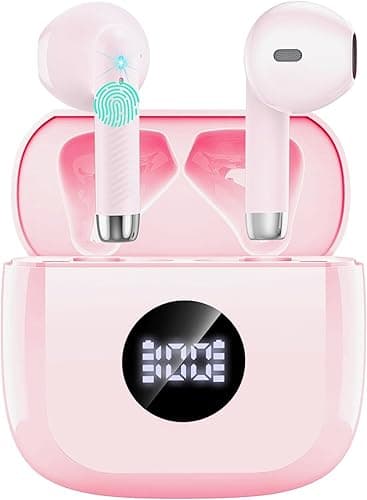 Bluetooth Kopfhörer, 50Std 3D HiFi Kopfhörer Kabellos Bluetooth 5.4, Tiefer Bass in ear kopfhörer, 4 ENC Noise Cancelling Mic Earbuds, 2.8g IP7 Schnellladen kabellose kopfhörer, LED Ohrhörer Sport Gym