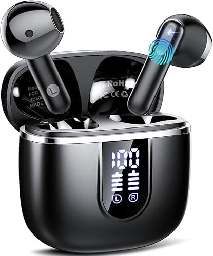 Bluetooth Kopfhörer, Kopfhörer Kabellos Bluetooth 5.4 In Ear Kopfhörer mit 4 ENC Noise Cancelling Mikrofonen, 40Std Ohrhörer mit LED Anzeige USB-C, IP7 Wasserdicht Wireless Earbuds für Sport Arbeit