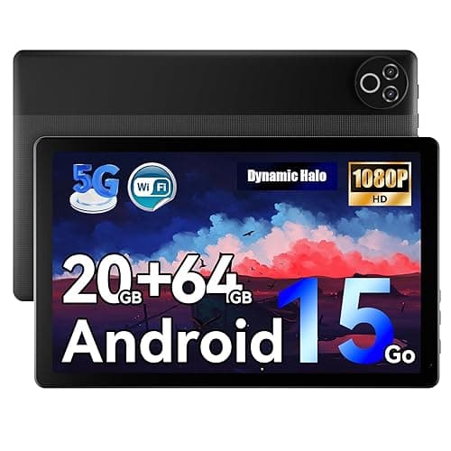 Android 15 Tablet 10 Zoll – 20GB RAM 64GB ROM bis 1TB TF, 800×1280 IPS, Dual Kamera 2MP+5MP, WiFi6+BT5.4, 5000mAh Akku, Typ-C, OMS, Schwarz