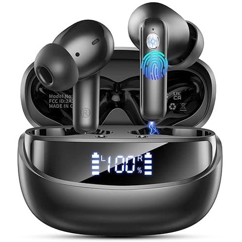 Bluetooth Kopfhörer, 2026 Kopfhörer Kabellos Bluetooth 5.4 HiFi Stereo, 50 Std Spielzeit In Ear Kopfhörer mit 4 ENC Noise Cancelling Mics, IP7 Wasserdicht Kabellose Kopfhörer, Ohrhörer mit LED-Anzeige