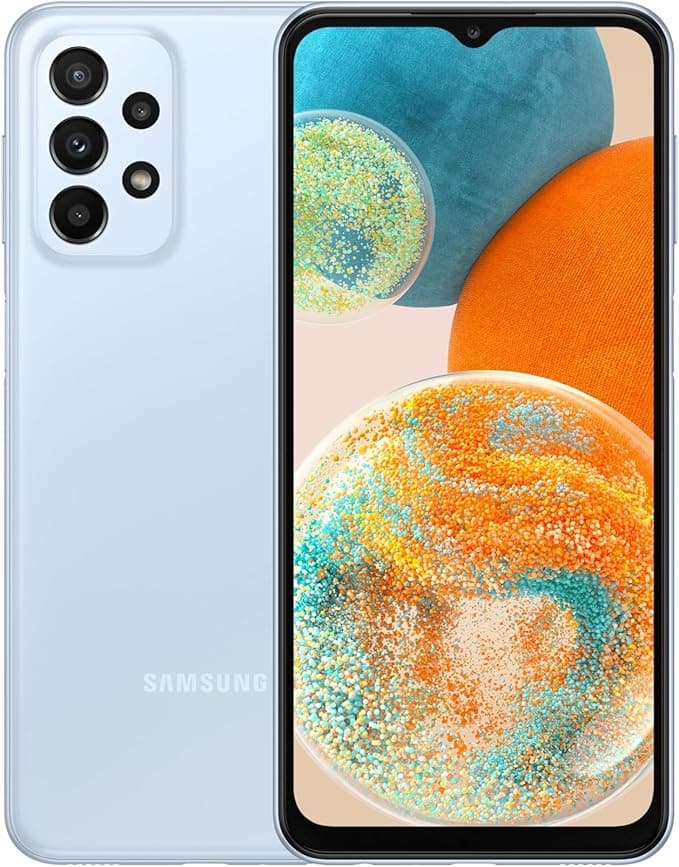 Samsung Galaxy A23 5G Smartphone Dual-SIM RAM 4 GB / Interner Speicher 128 microSD slot LCD-Anzeige 6.6" 2408 x 1080 Pixel 120 Hz 4x x Rückkamera 50 MP 5 2 2 front camera 8 Hellblau