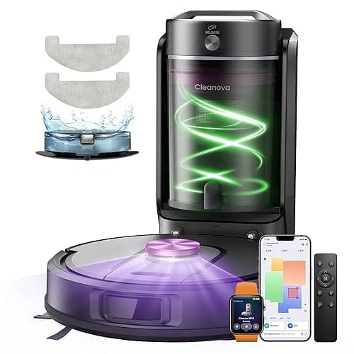 Vexilar W15 Saugroboter mit Wischfunktion, Beutelloser Multi-Zyklon-Absaugstation Staubsauger Roboter, 10000Pa, LiDAR Navigation, 3-in-1 Saug und Wischroboter, 180Min Max, App- & Sprachsteuerung