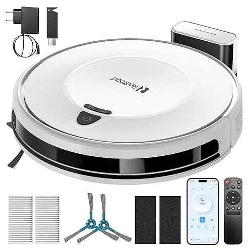 E2 Staubsauger Roboter mit Kartierung 10000 Pa, 150 Min. Laufzeit, 660 ml Großer Staubbehälter, APP-, Sprach- & Fernbedienungssteuerung, roboterstaubsauger Intelligente Reinigung für Tierhaare & Staub